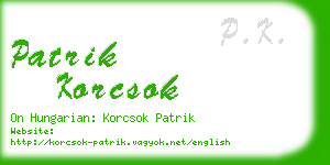 patrik korcsok business card